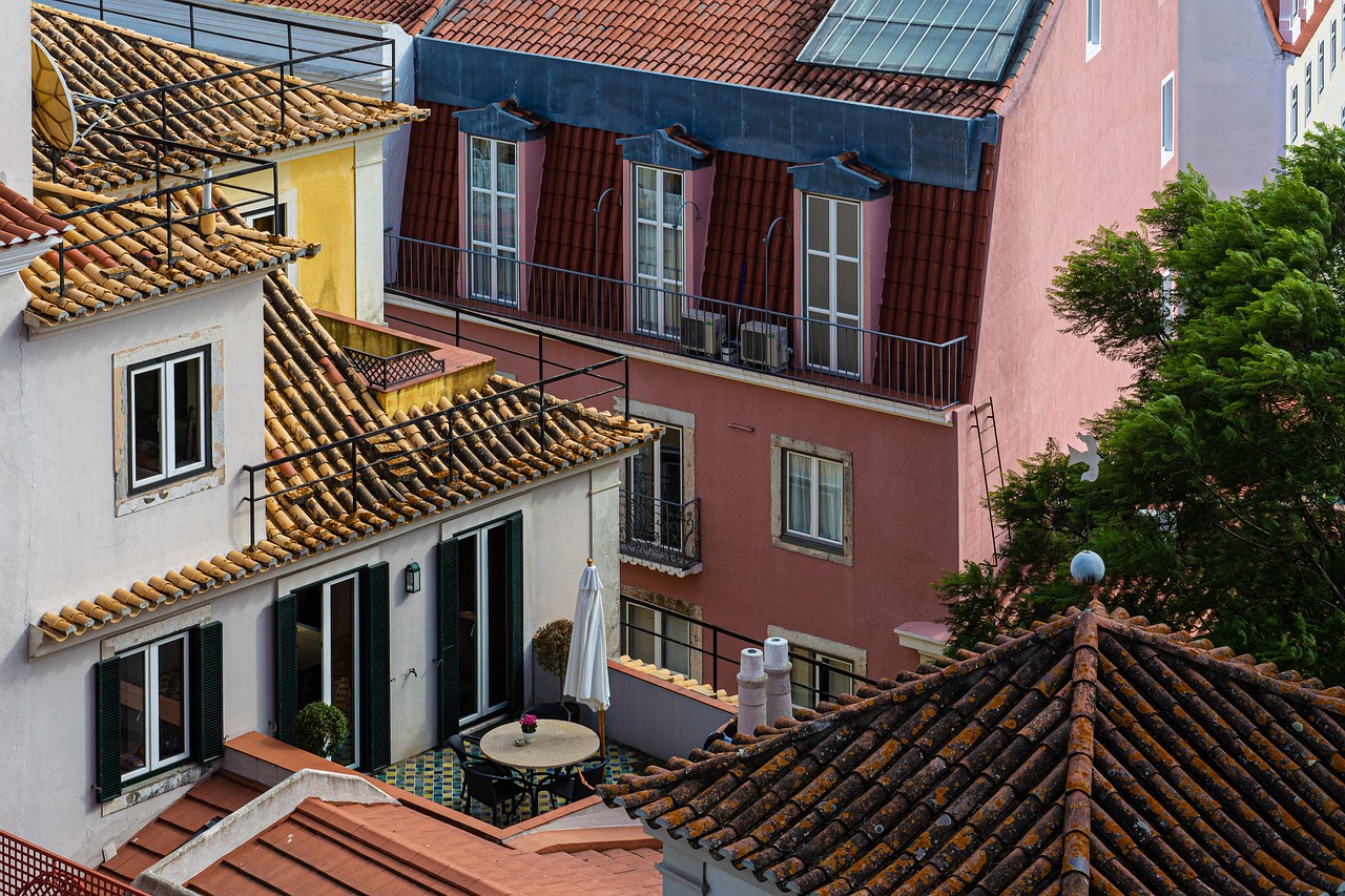 Modern home with rooftop solar panels